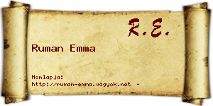 Ruman Emma névjegykártya
